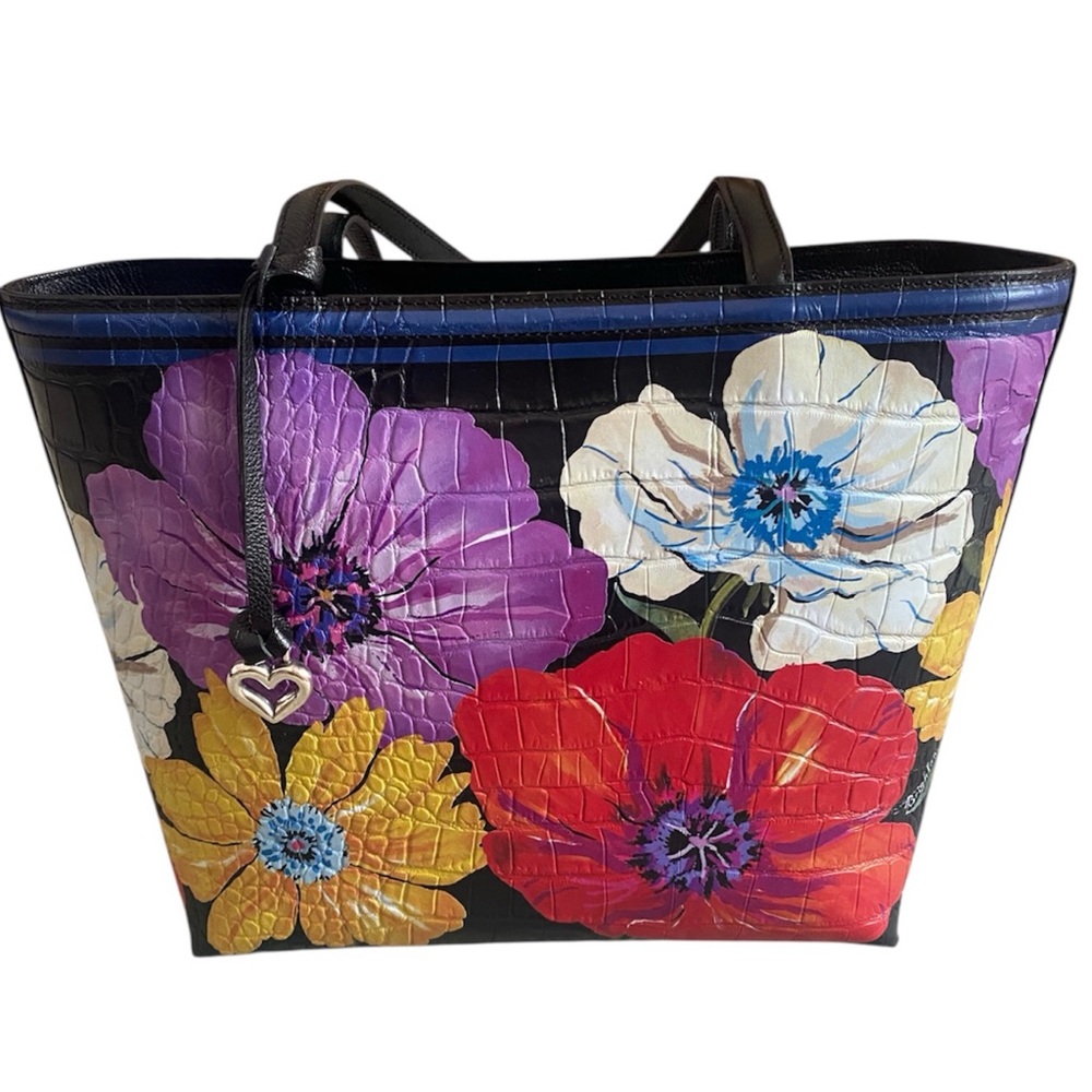 Brighton Painted Poppy leather tote
